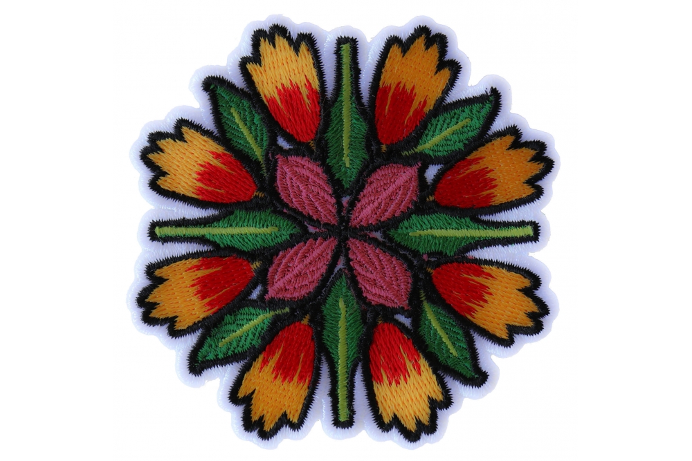 Flower Petals and leaves Mix Iron on Patch