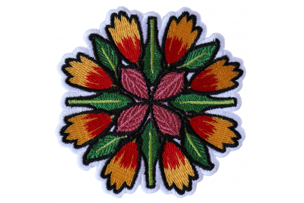 Flower Petals and leaves Mix Iron on Patch