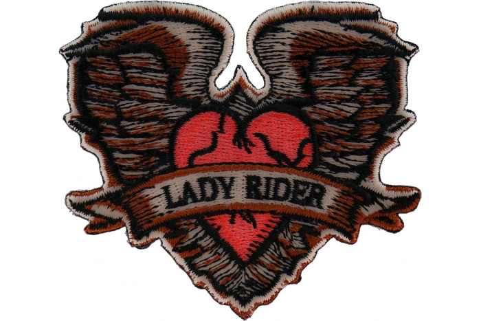 Gothic Heart and Wings Lady Rider Patch