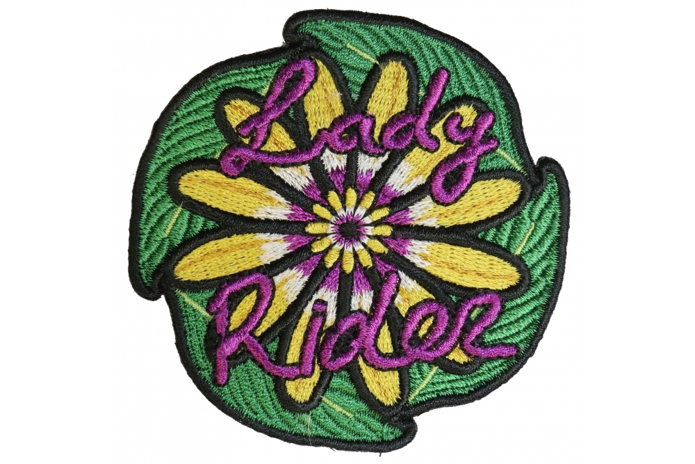 Lady Rider Flowers Iron on Patch