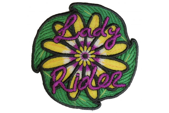 Lady Rider Flowers Iron on Patch