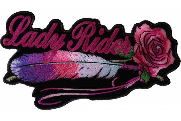 Feather Rose Lady Rider Patch