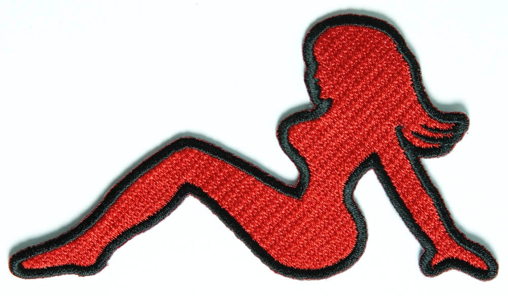 MudFlap Girl Patch In Red Facing Left