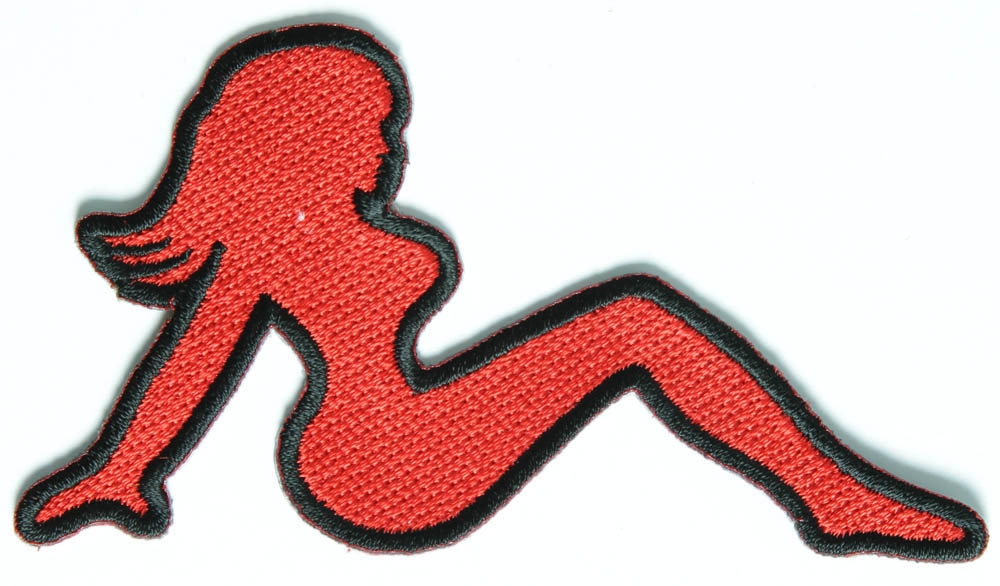 MudFlap Girl Patch In Red Facing Right