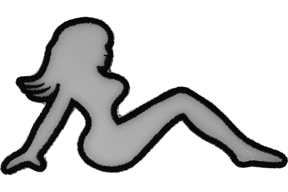 MudFlap Girl Patch In White Facing Right