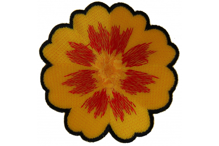 Orange Yellow Flower Iron on Patch