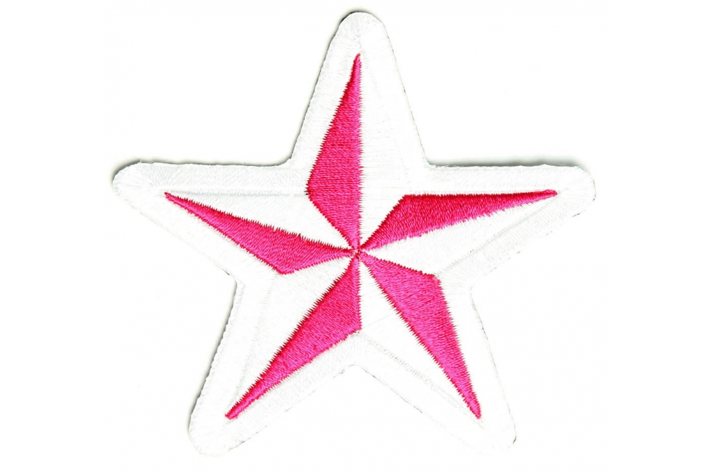Pink and White Star Patch