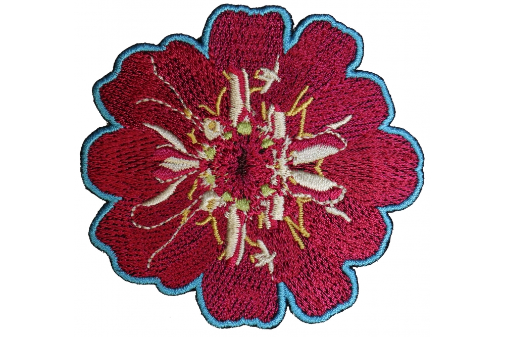 Pink Flower Iron on Patch