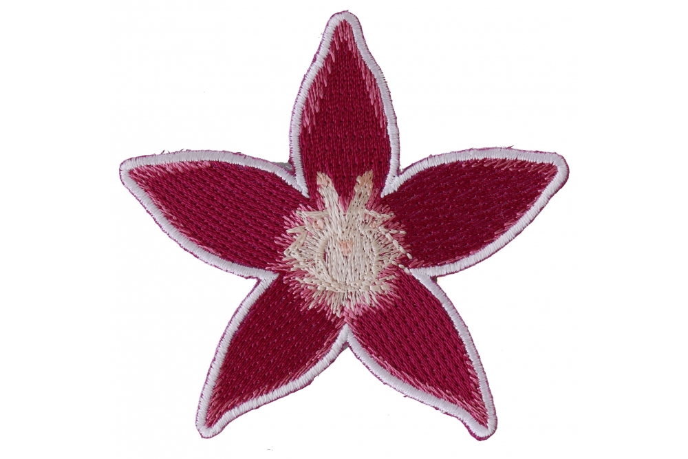 Pink Flower Iron on Patch