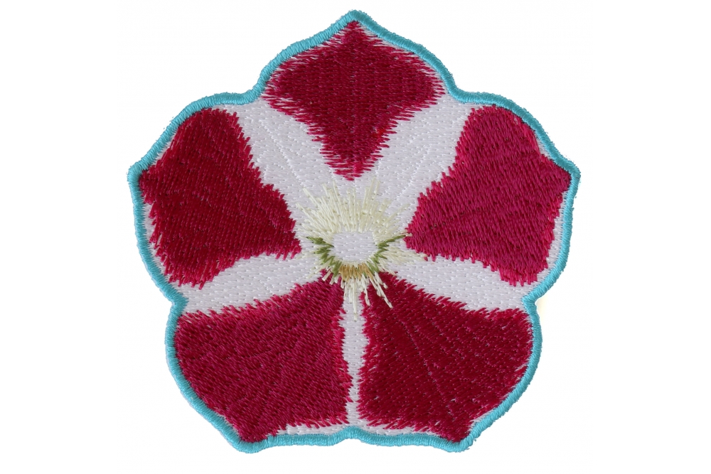 Pink White Flower Iron on Patch