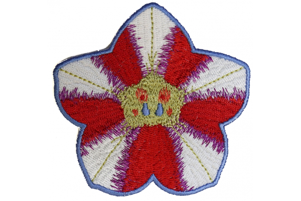 Pink White Flower Iron on Patch