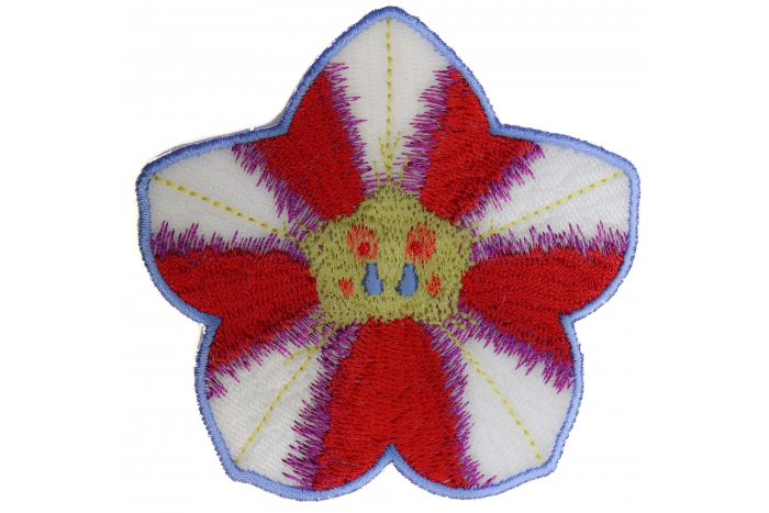 Pink White Flower Iron on Patch