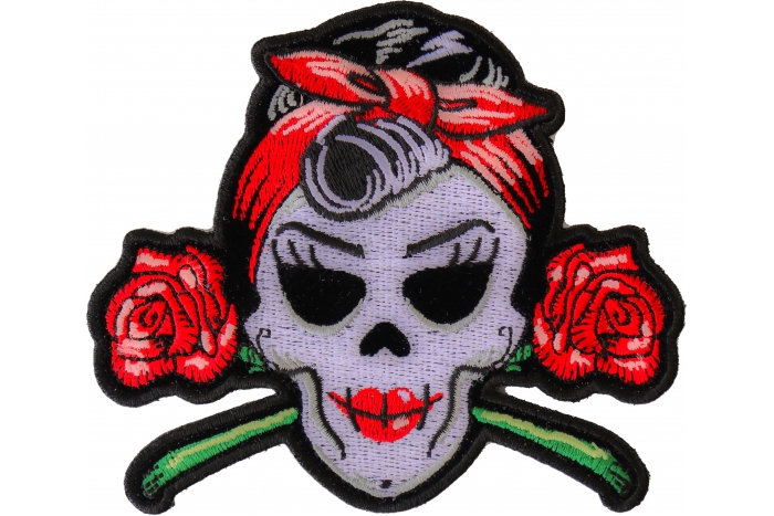 Lady Skull and Roses Patch