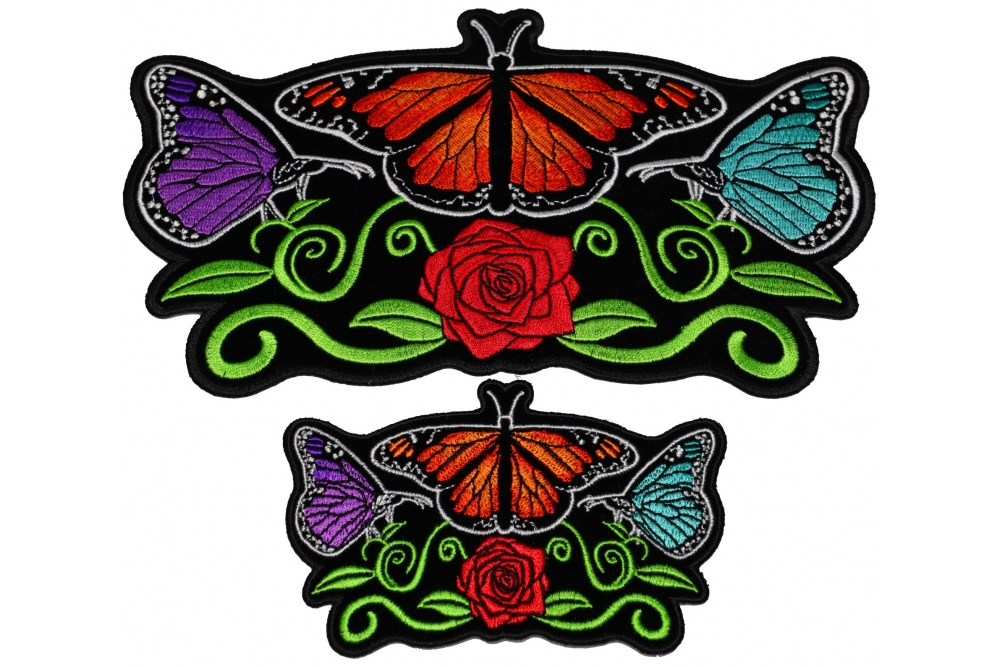 Set of 2 Small and Large Butterflies Patches