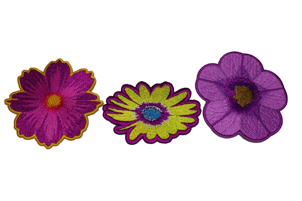 Set of 3 Purple Flower Patches