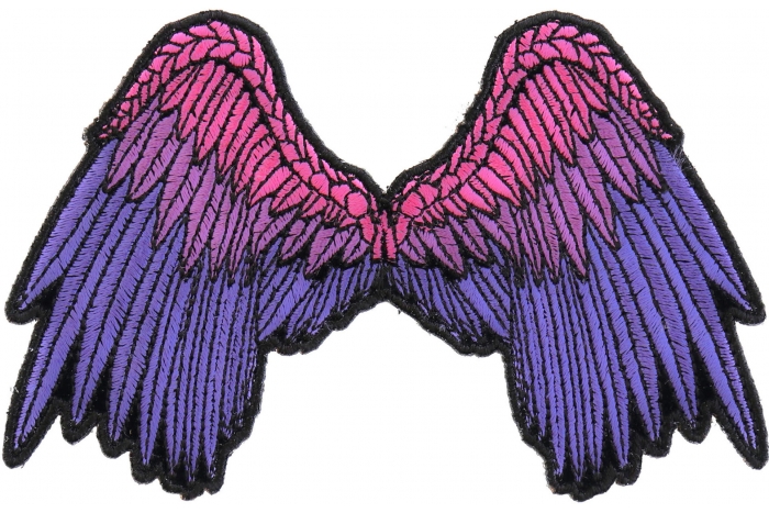 Small Beautiful Angel Wings Pink Biker Patch