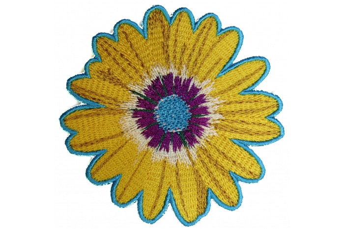 Yellow Blue Pink Flower Patch