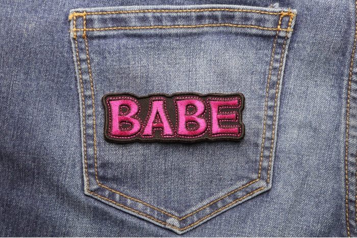 Babe Patch shown on jeans