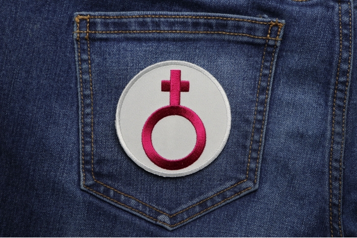 Female Symbol Patch shown on jeans