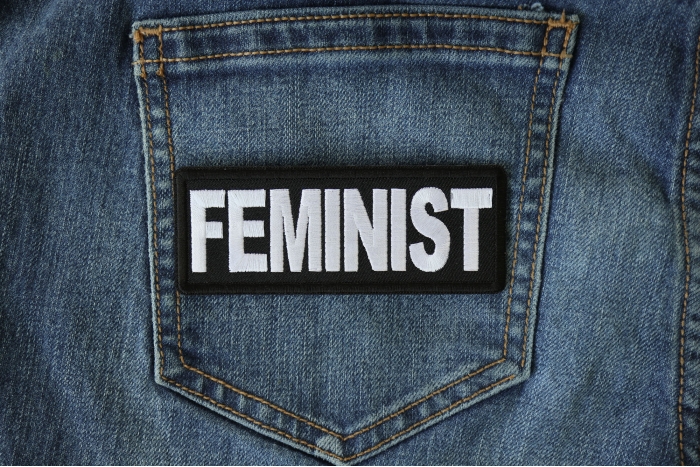 Feminist Patch shown on jeans
