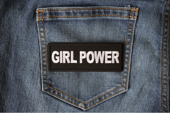 Girl Power Patch shown on jeans