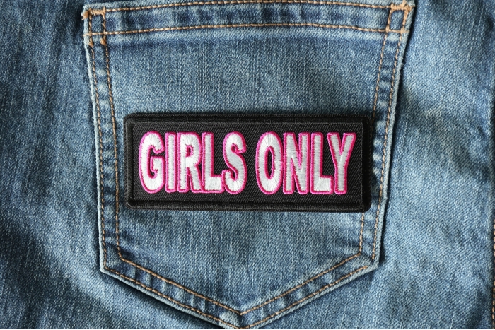 Girls Only Patch shown on jeans