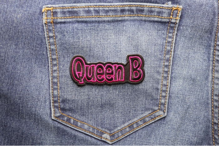 Queen B Patch shown on jeans