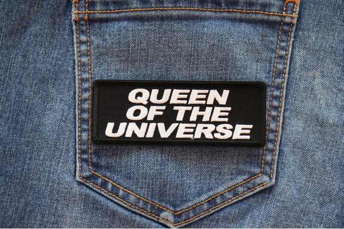 Queen of the Universe Patch shown on jeans