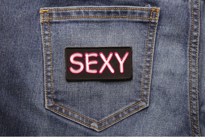 Sexy Patch shown on jeans