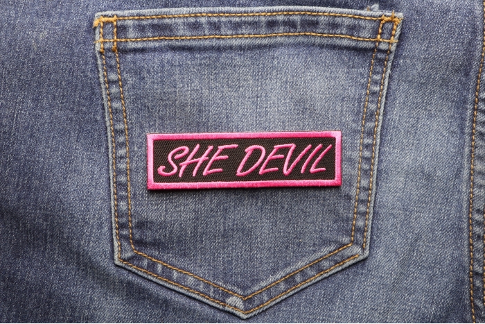 She Devil Patch shown on jeans