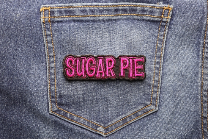 Sugar Pie Patch shown on jeans