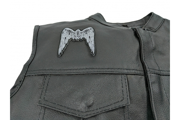 Angel Wings Patch, Ladies Patches shown on leather vest