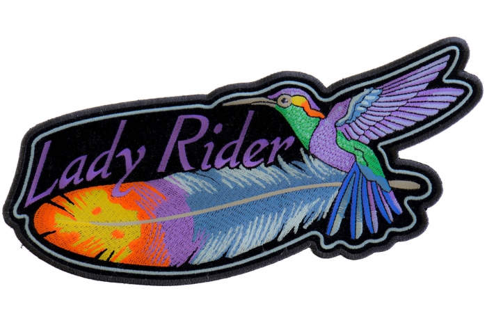 Hummingbird Lady Rider Feather Patch