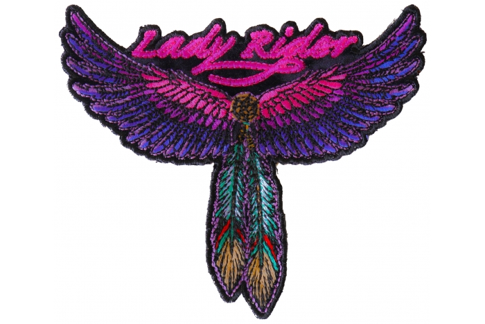 Lady Rider Wings and Feather Small Patch