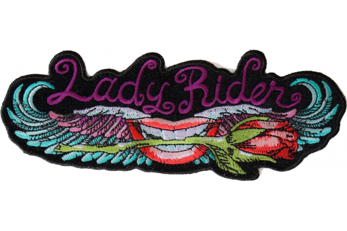 Lady Rider Patch Biting Rose