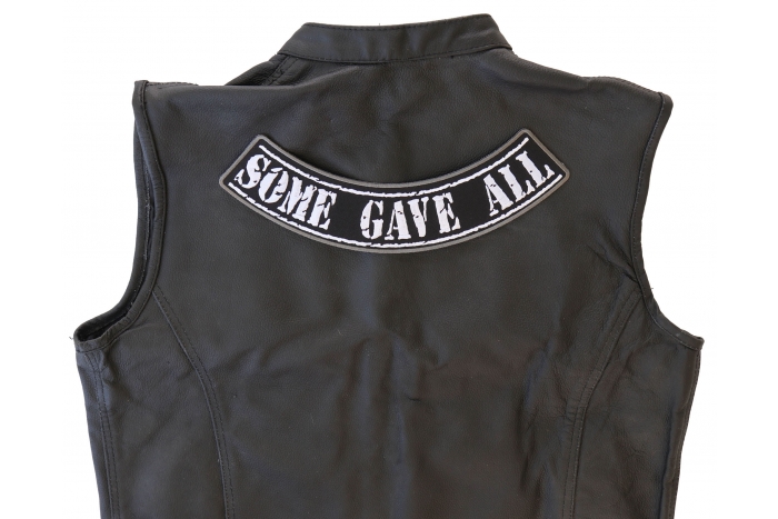  shown on leather vest