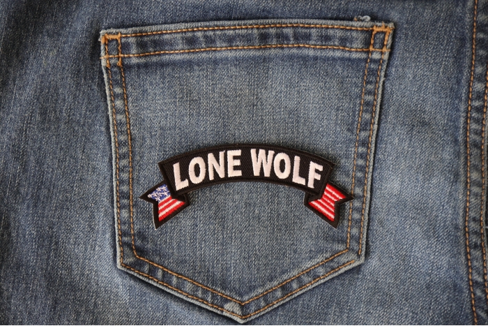 Lone Wolf Patch shown on jeans