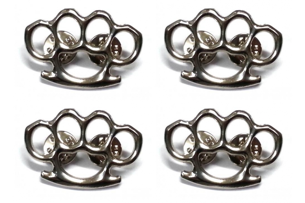 4 Pack Of Silver Finished Brass Knuckles Pin For Clothing TheCheapPlace