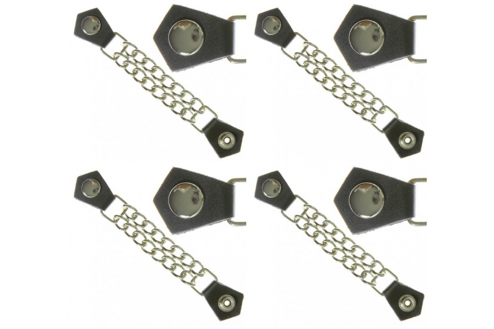 Set Of 4 Biker Vest Extender Chains With Silver Snap Button TheCheapPlace