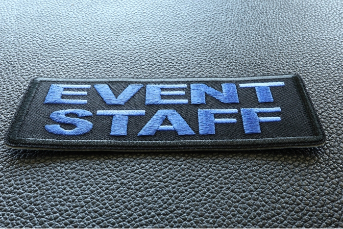 Event Staff Patch Blue diagonal view