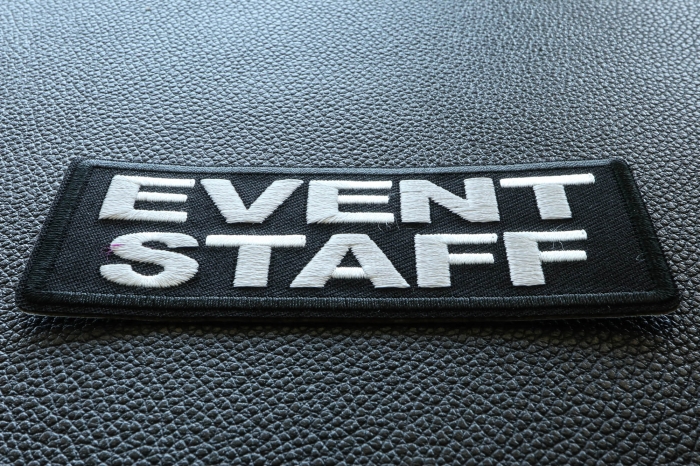 Event Staff Patch White diagonal view
