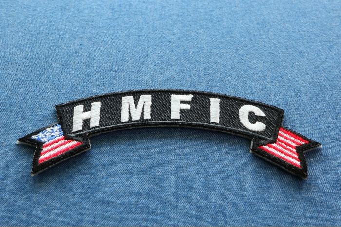 HMFIC Small Flag Rocker Patch diagonal view