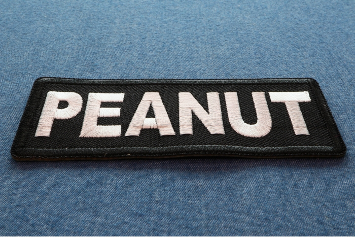 Peanut Funny Iron on Patch diagonal view