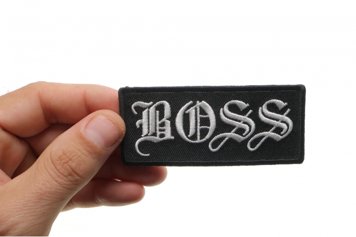 Boss Patch shown on hand for size comparison
