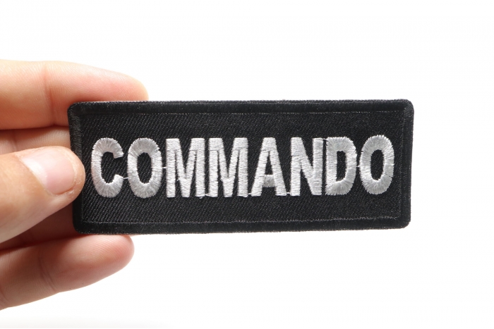 Commando Patch shown on hand for size comparison