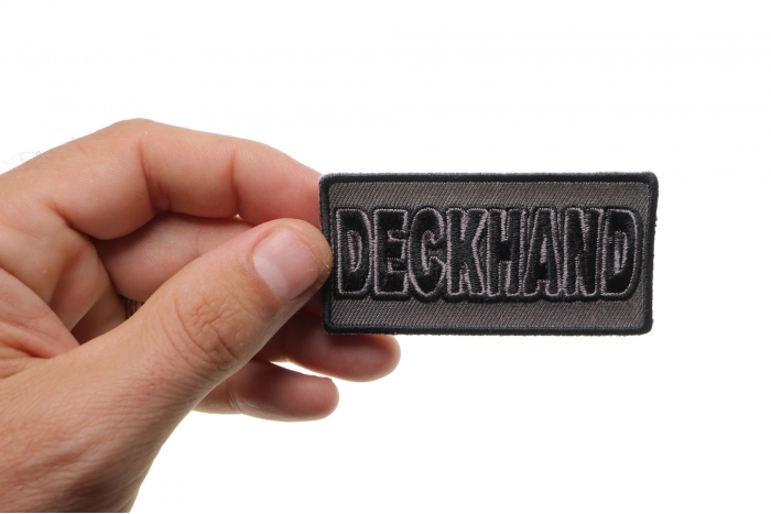 Deckhand Patch shown on hand for size comparison