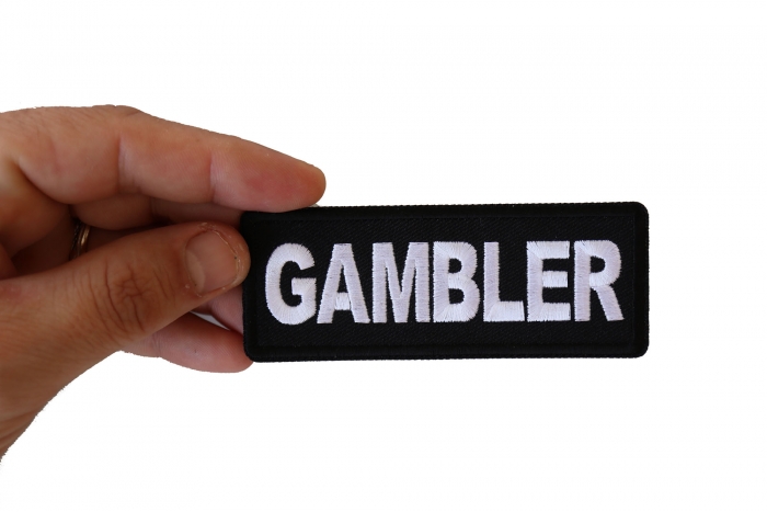 Gambler Patch shown on hand for size comparison