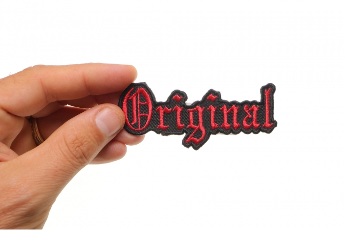 Original Patch, Motorcycle Club Patches for Bikers shown on hand for size comparison