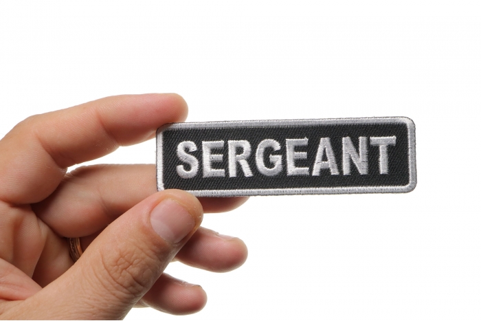 Sergeant Patch shown on hand for size comparison