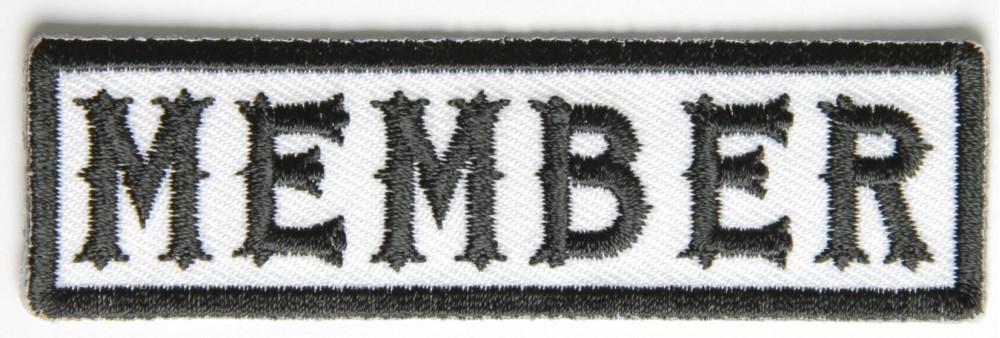 Member Patch Black On White
